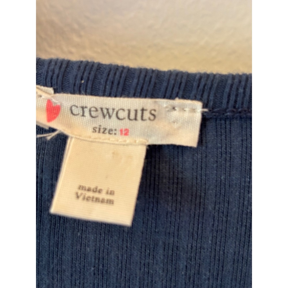 Crewcuts Blue Ribbed Knit Babydoll Dress Long Sleeve  Square Neck ~Girls SZ 12 - Picture 3 of 8
